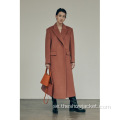 Anpassad Kvinnor Minimalism Ren Färg Long Trench Coat